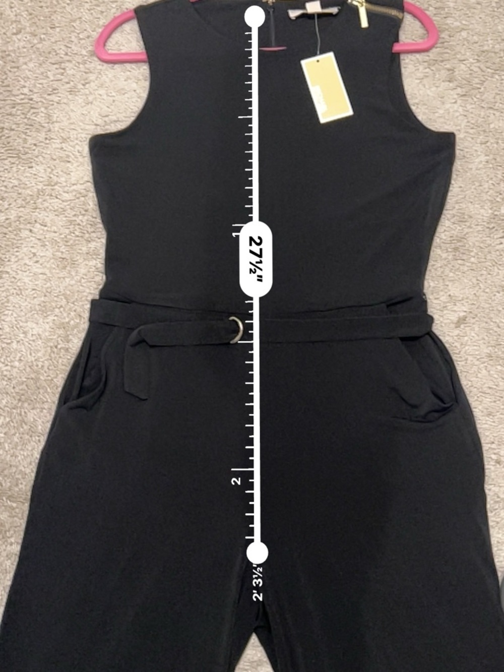 MICHAEL Michael Kors Black Jumpsuit with Gold Hardware and belt - Picture 12 of 12